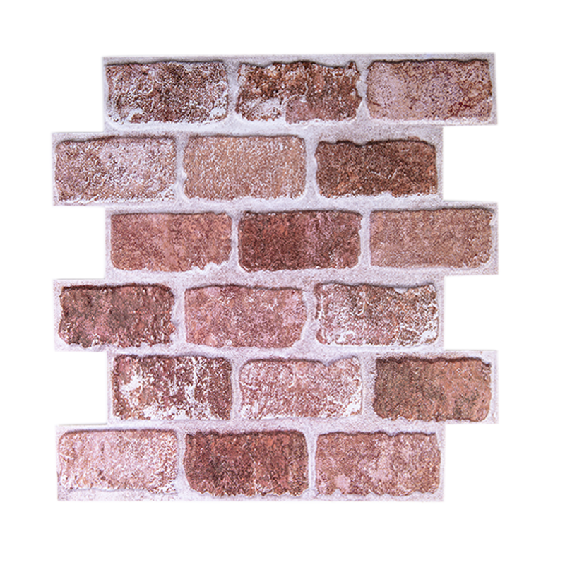 3D Reddish-brown Brick Peel and Stick Wall Tile