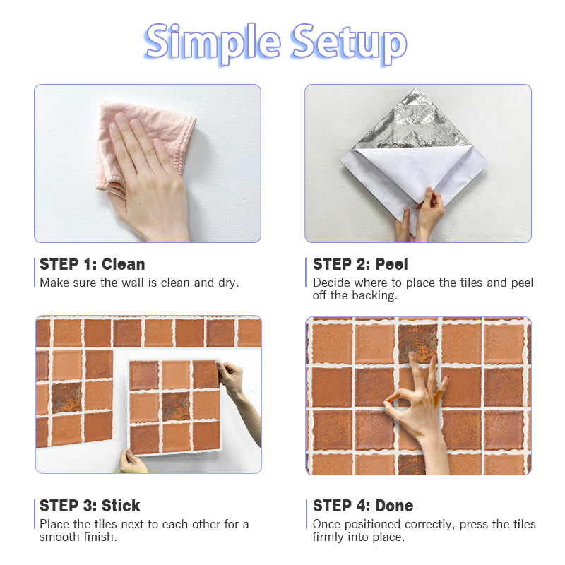 3D Vintage Red Brick Style Peel and Stick Wall Tile