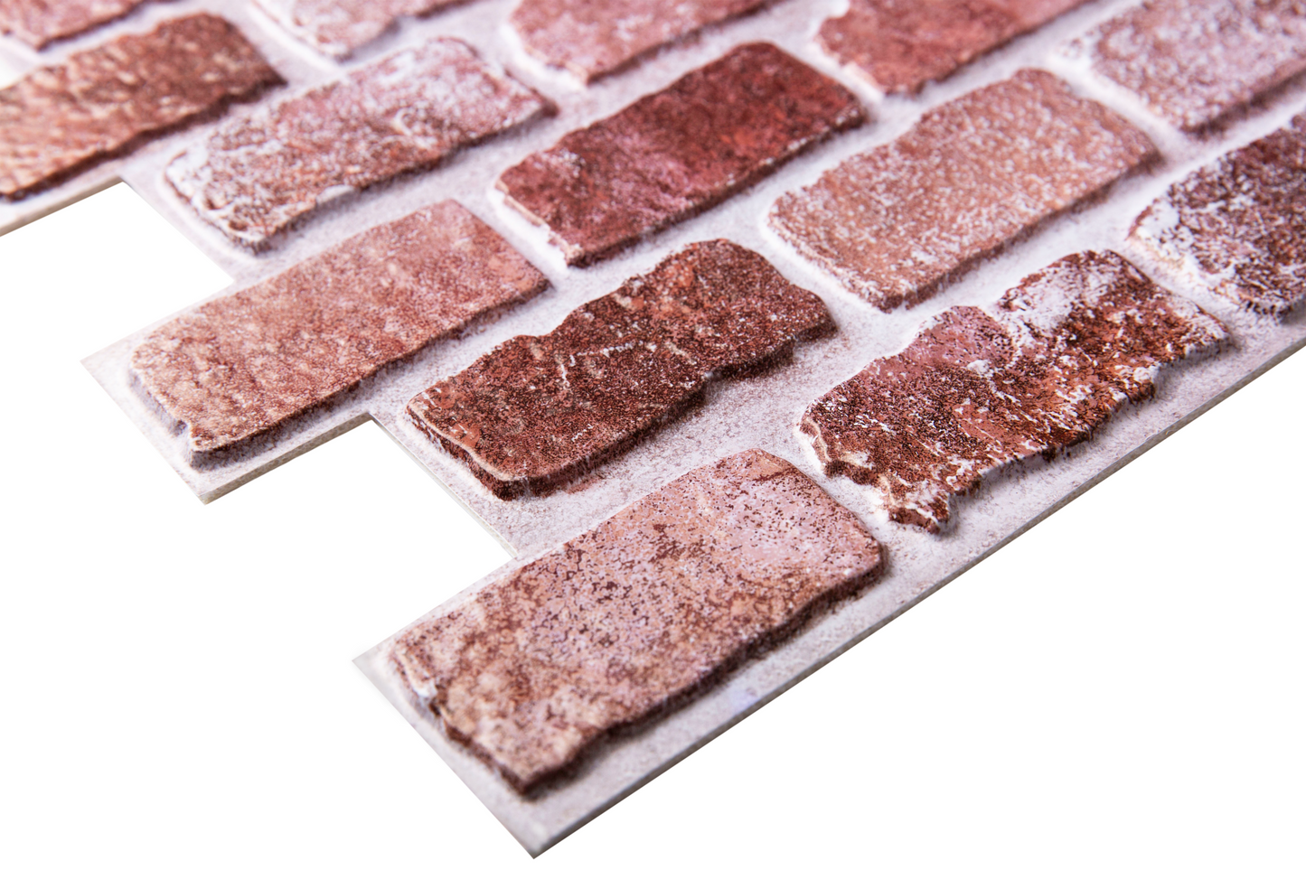 3D Reddish-brown Brick Peel and Stick Wall Tile