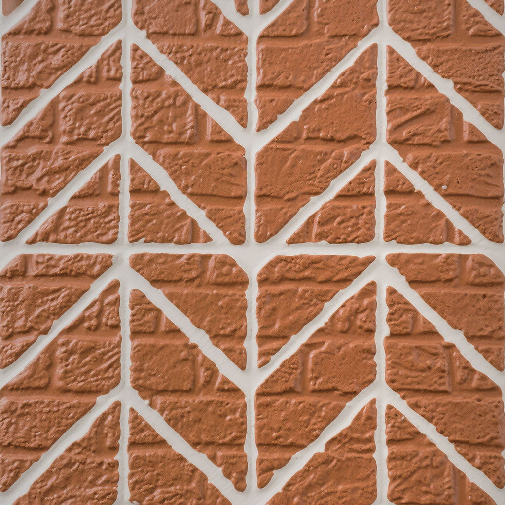 3D Geometric Red Brick Pattern Peel and Stick Wall Tile