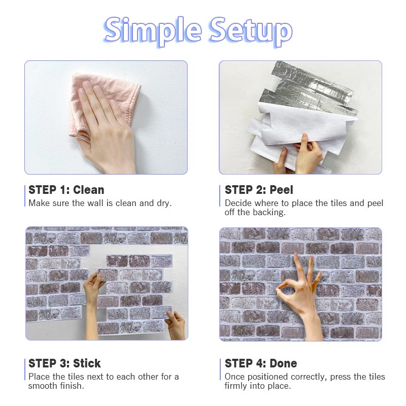 3D Black Brick Peel and Stick Wall Tile