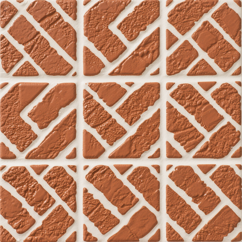 3D Red Modular Brick-Inlay Relief Peel and Stick Wall Tile