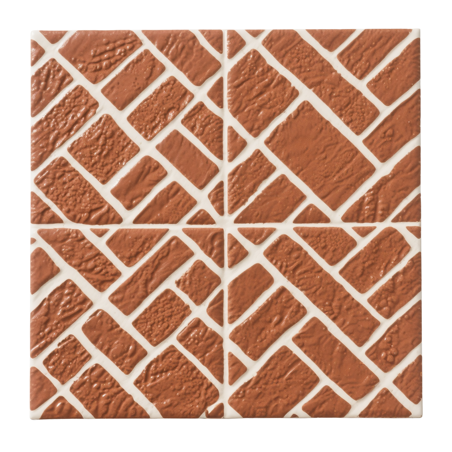 3D Red Interlaced Texture Brick Pattern Peel and Stick Wall Tile