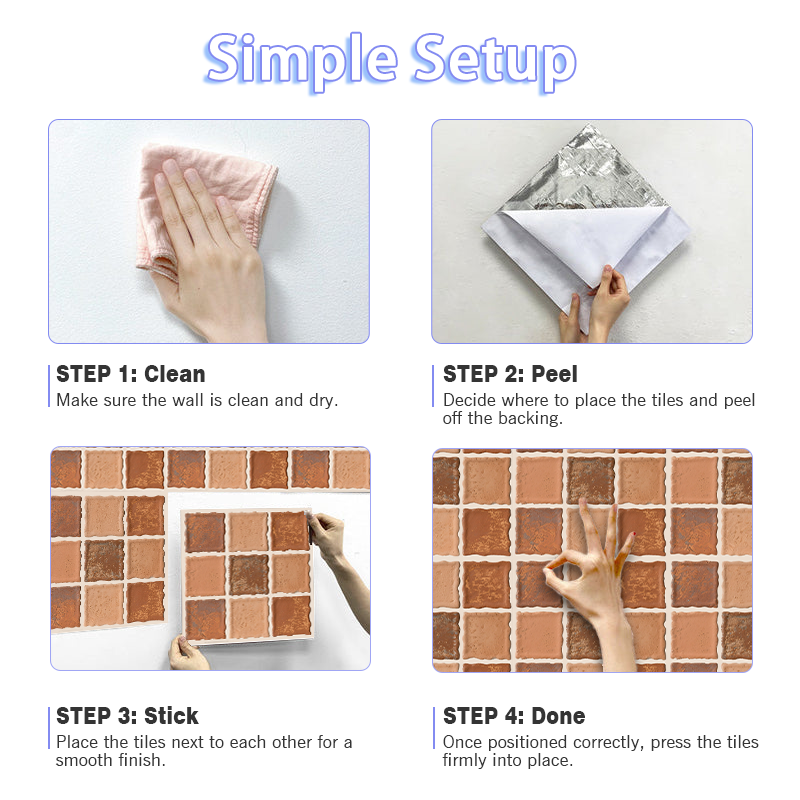 3D Vintage Terracotta Brick Style Peel and Stick Wall Tile