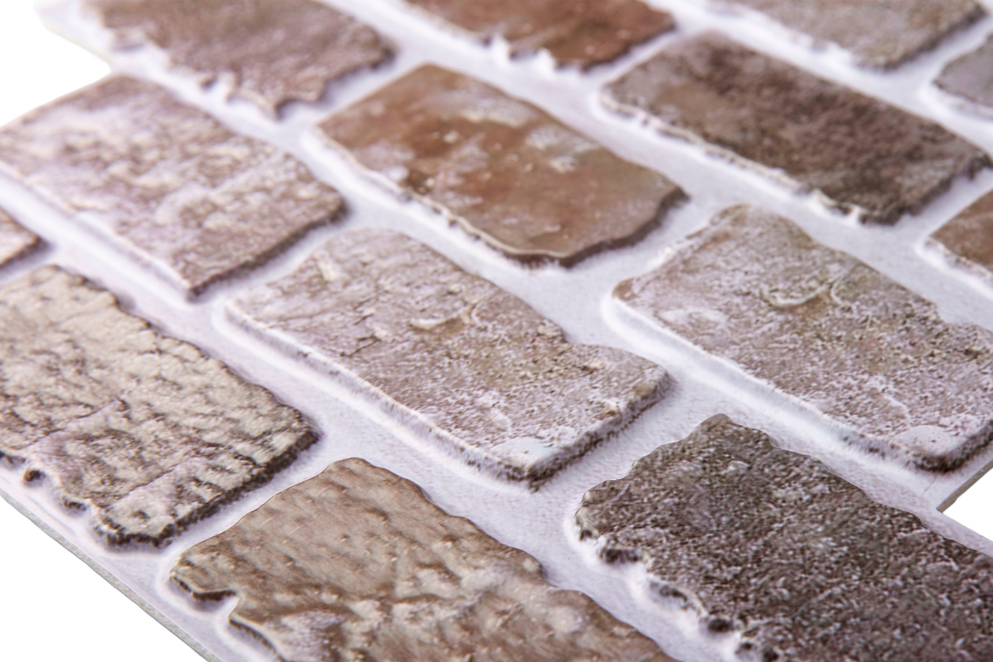 3D Brown Brick Peel and Stick Wall Tile