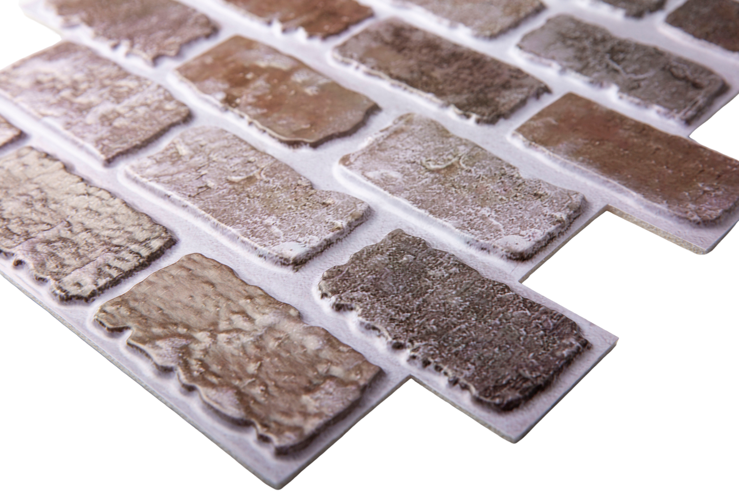 3D Brown Brick Peel and Stick Wall Tile