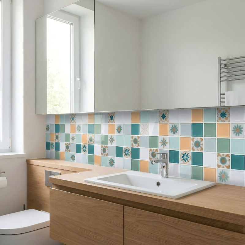 Monet Garden Floral Tile Peel and Stick Wallpaper