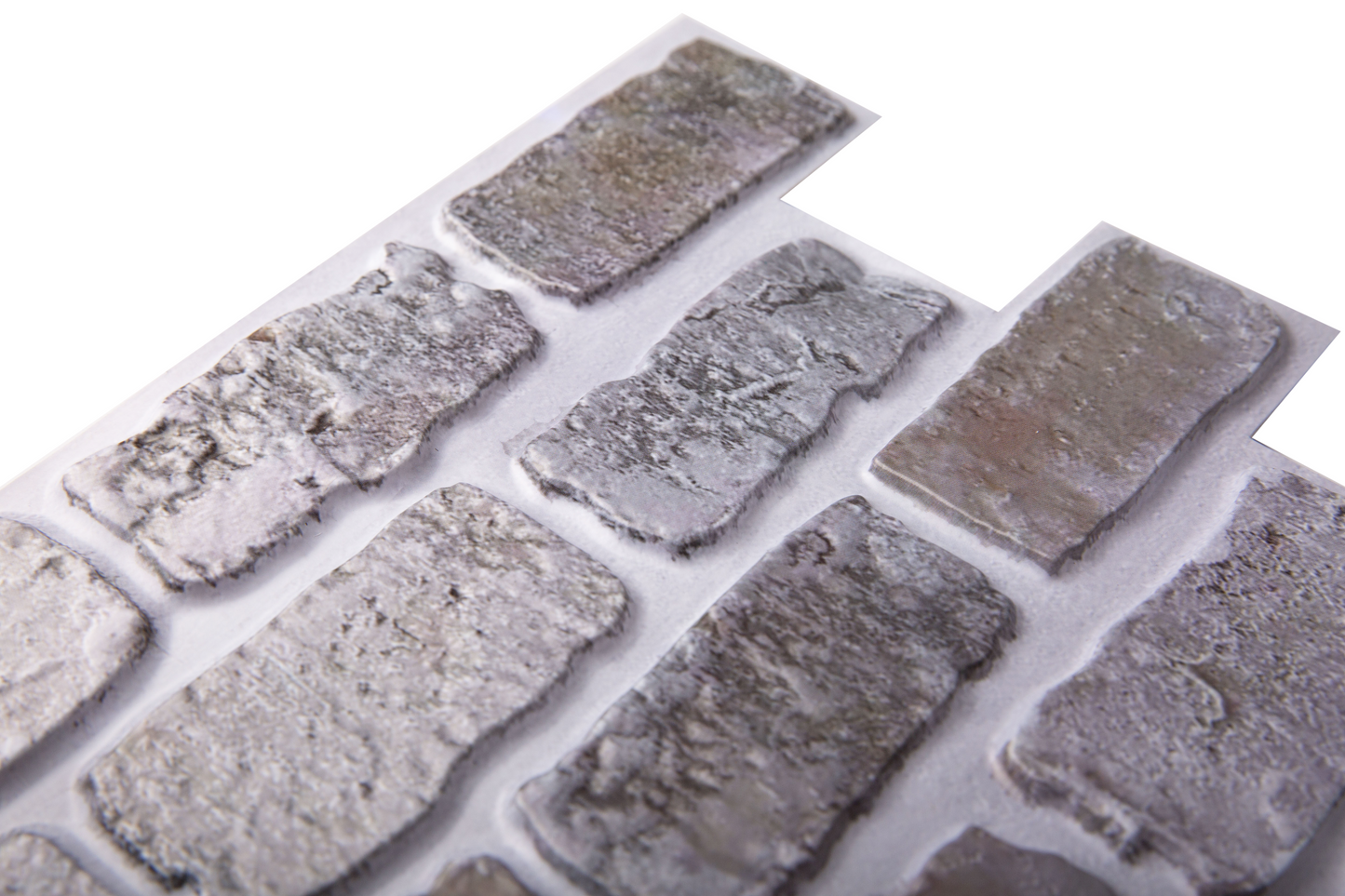 3D Grey Brick Peel and Stick Wall Tile