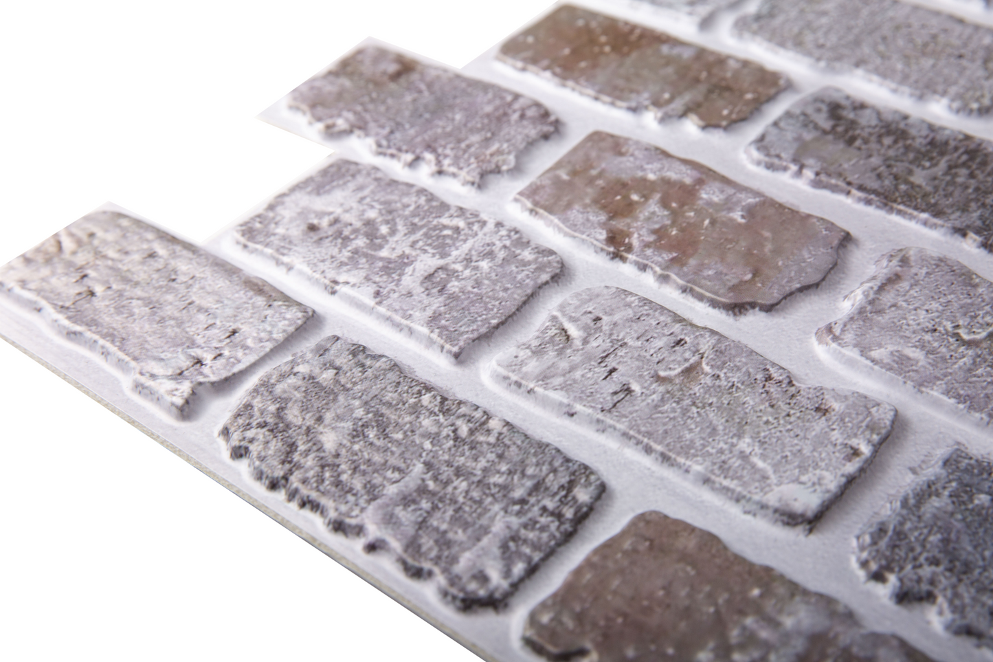 3D Grey Brick Peel and Stick Wall Tile