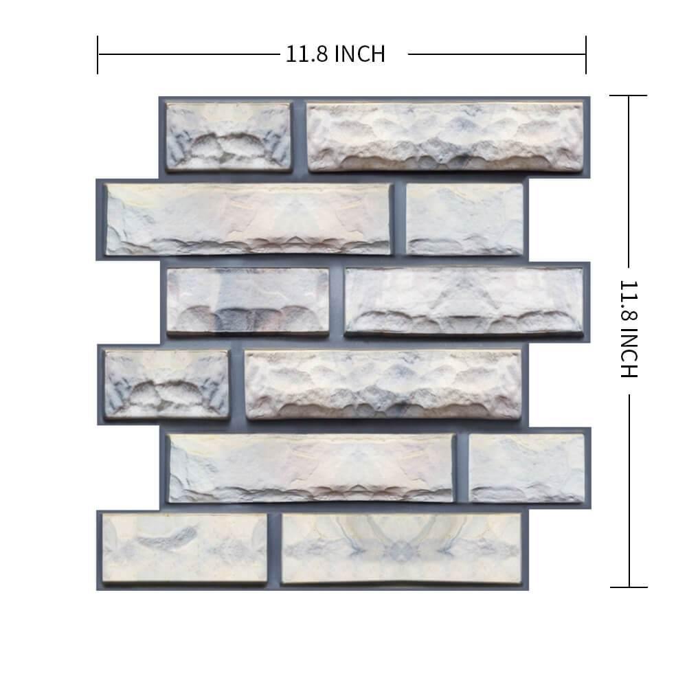 3D Gray Stone Peel and Stick Wall Tile