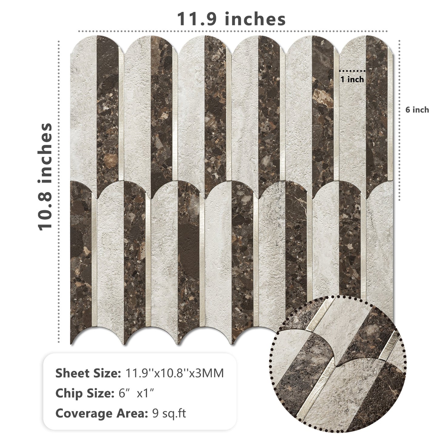 Vamos Tile Peel and Stick Backsplash Seamless Tile(10 Sheets)