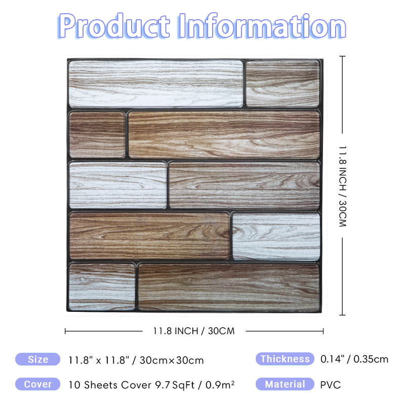 3D Grey and Black vintage Peel and Stick Wall Tile