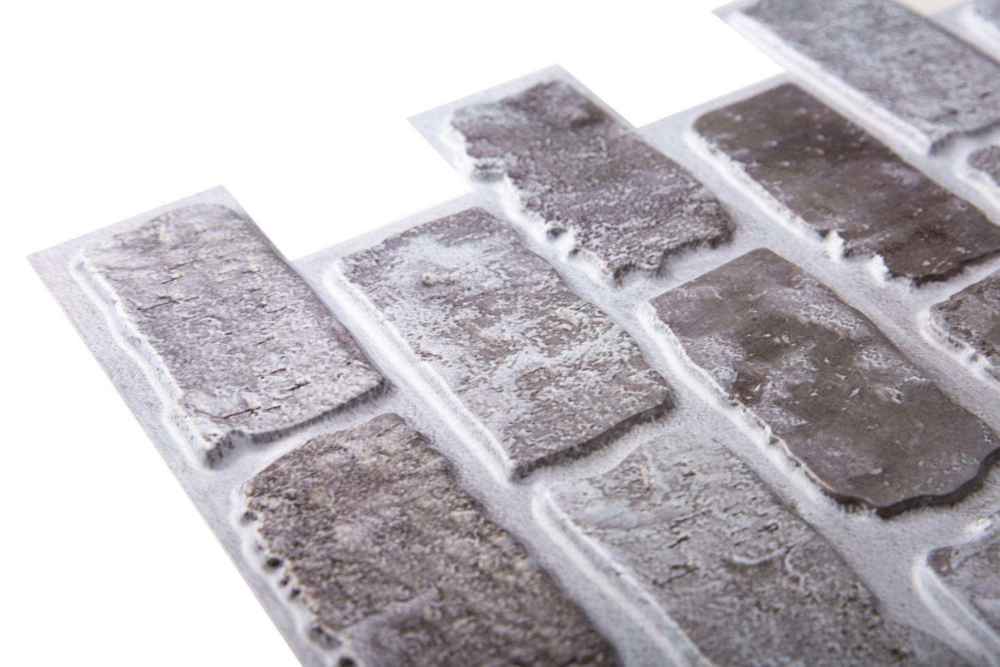 3D Black Brick Peel and Stick Wall Tile