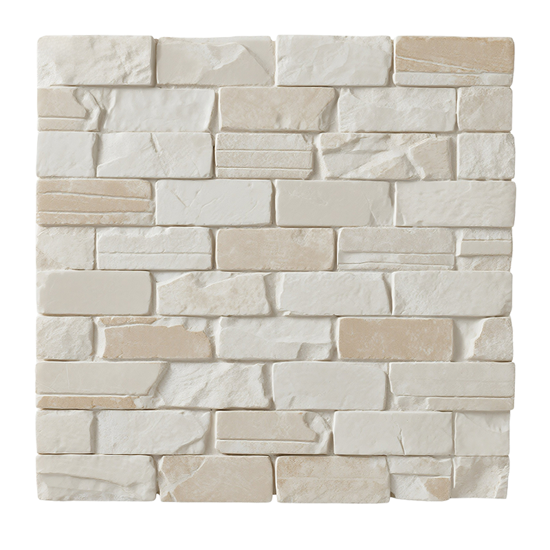 3D Cream Tone Stone Peel and Stick Wall Tile