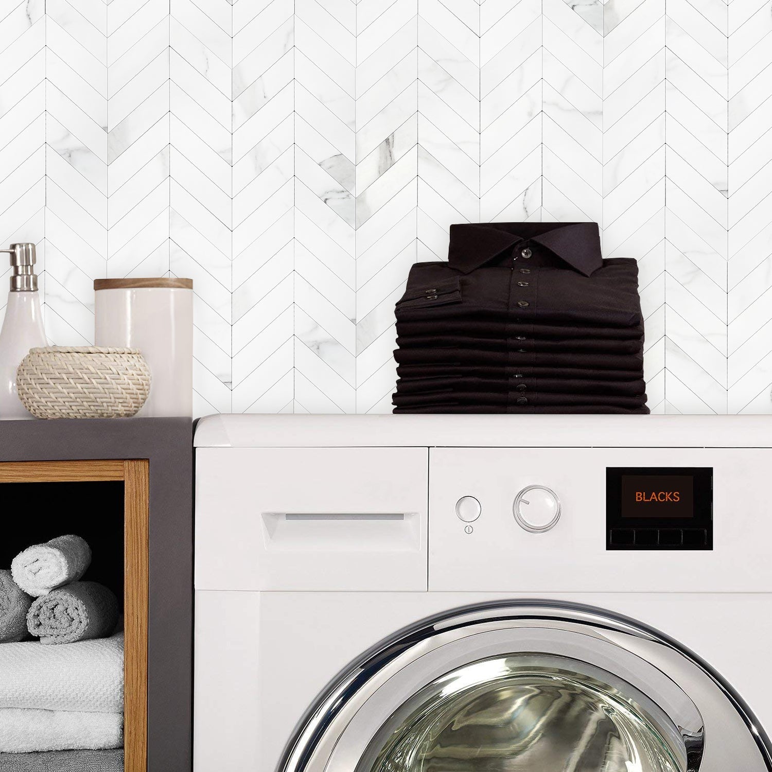 Herringbone Wall Tiles - Statuario White Marble