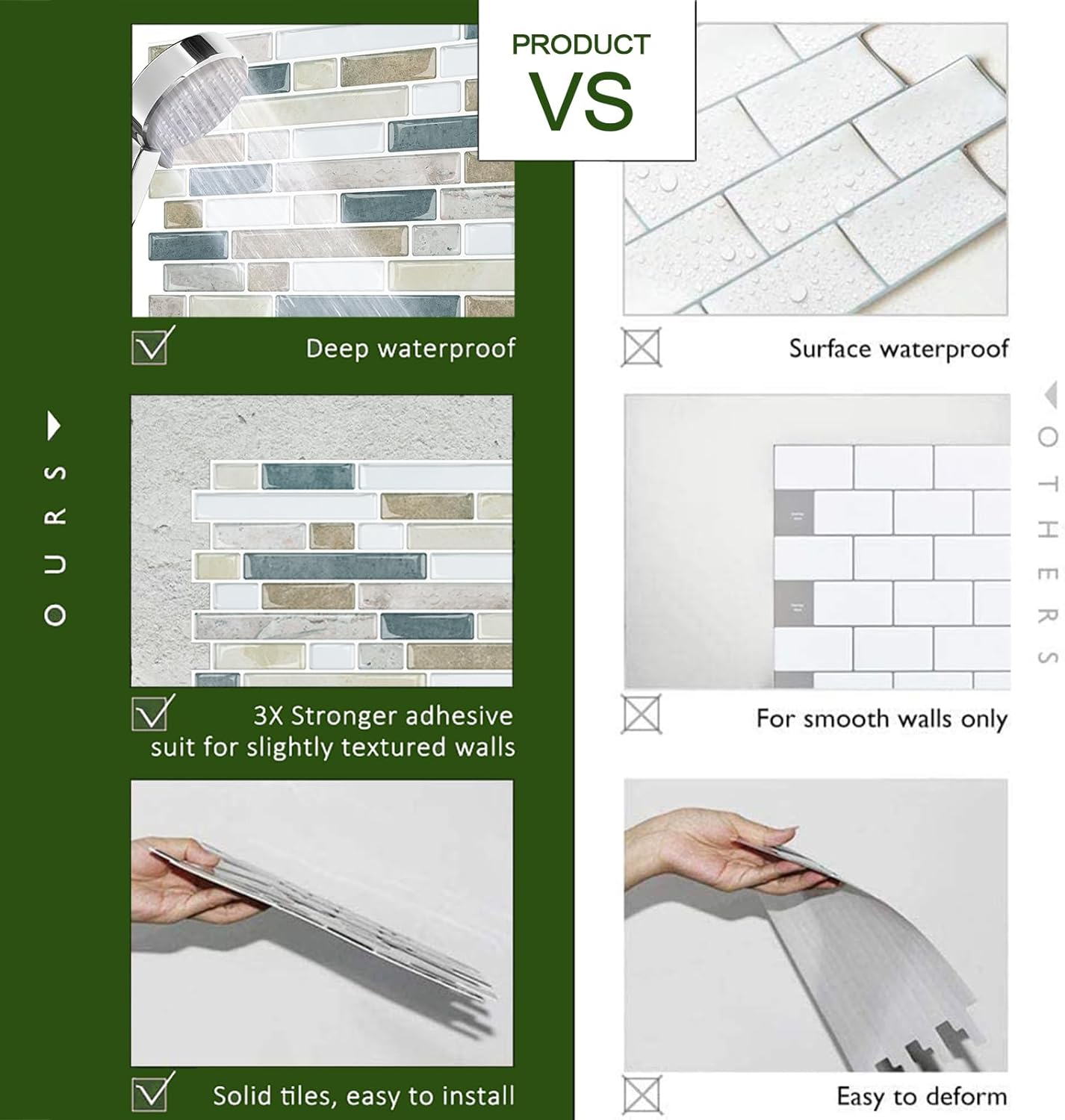 Linear Blend Backsplash - Beige & Blue