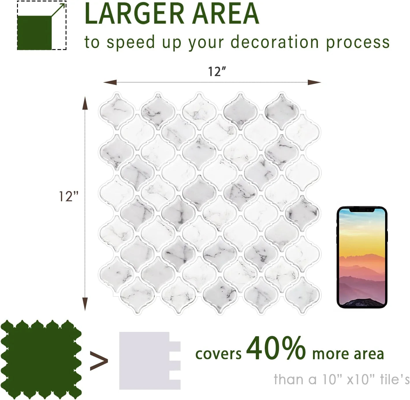 Arabesque - Carrara White Mixed Grey