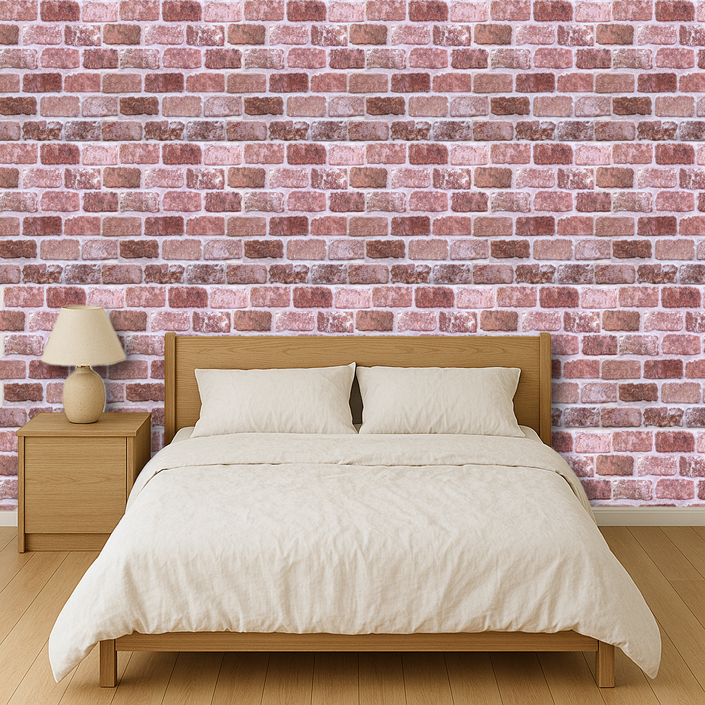 3D Reddish-brown Brick Peel and Stick Wall Tile