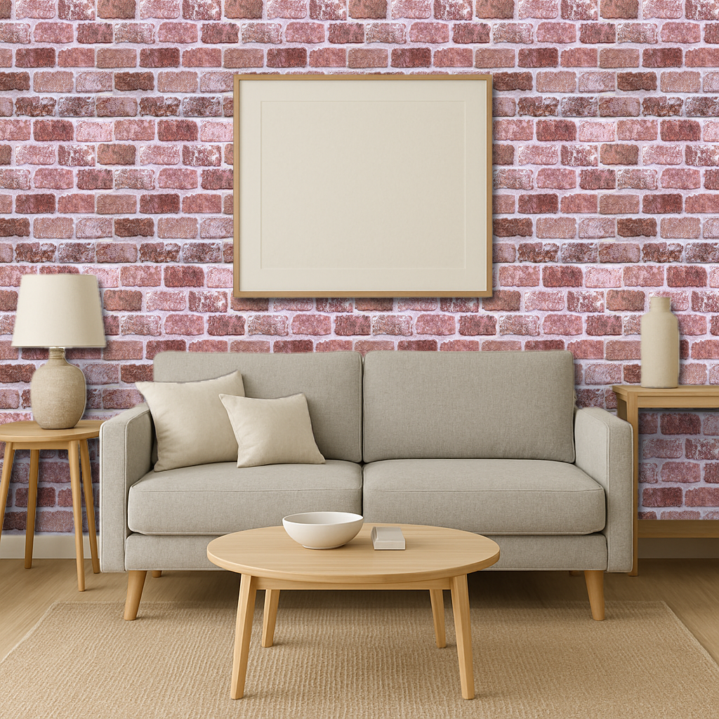 3D Reddish-brown Brick Peel and Stick Wall Tile