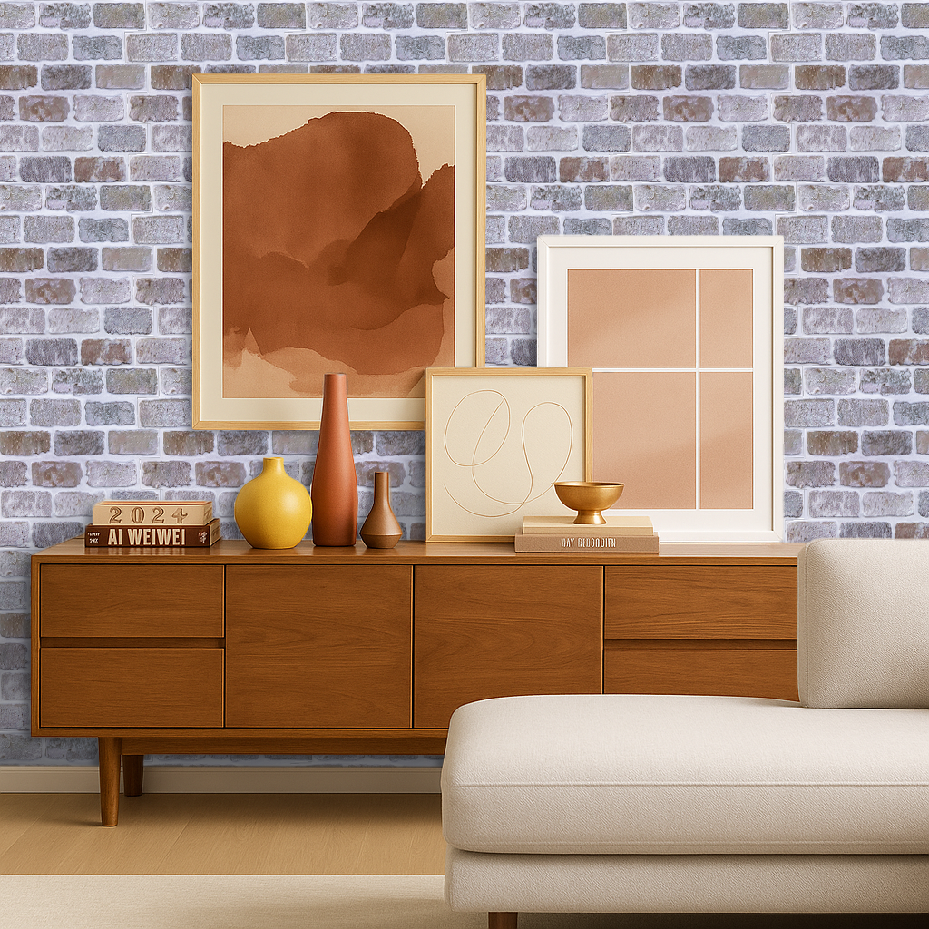 3D Grey Brick Peel and Stick Wall Tile