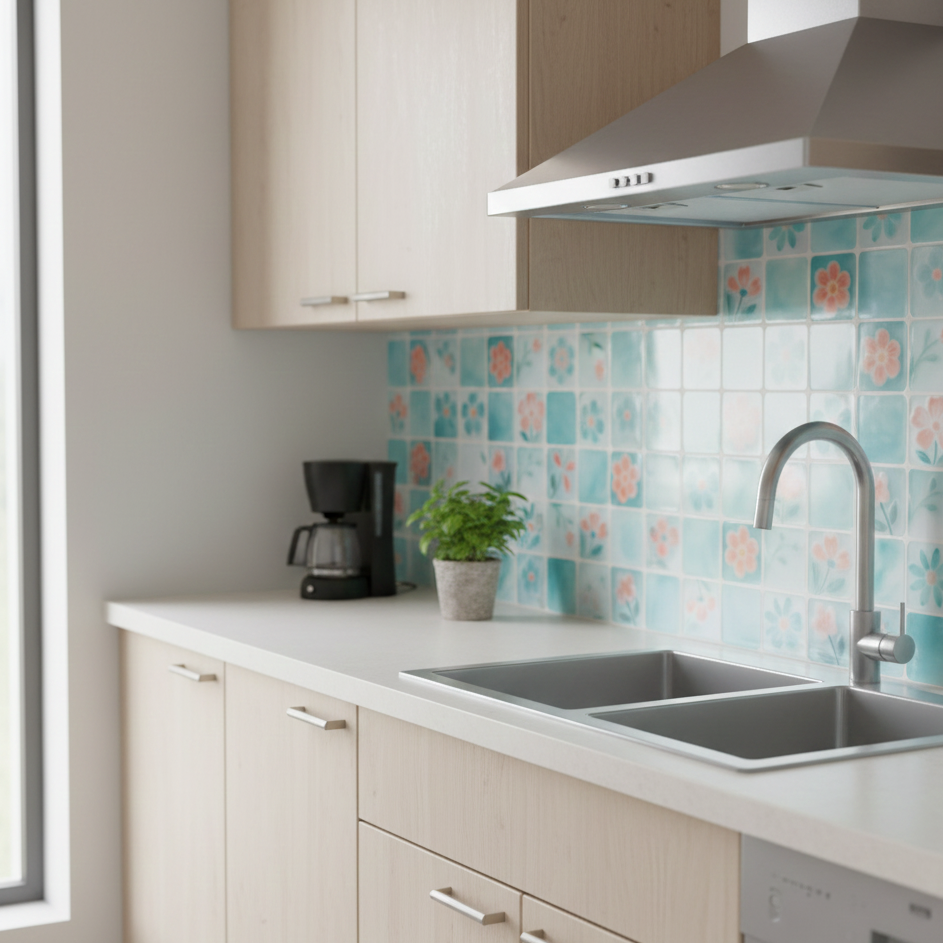 Soft Watercolor Floral Peel & Stick Wall Tile