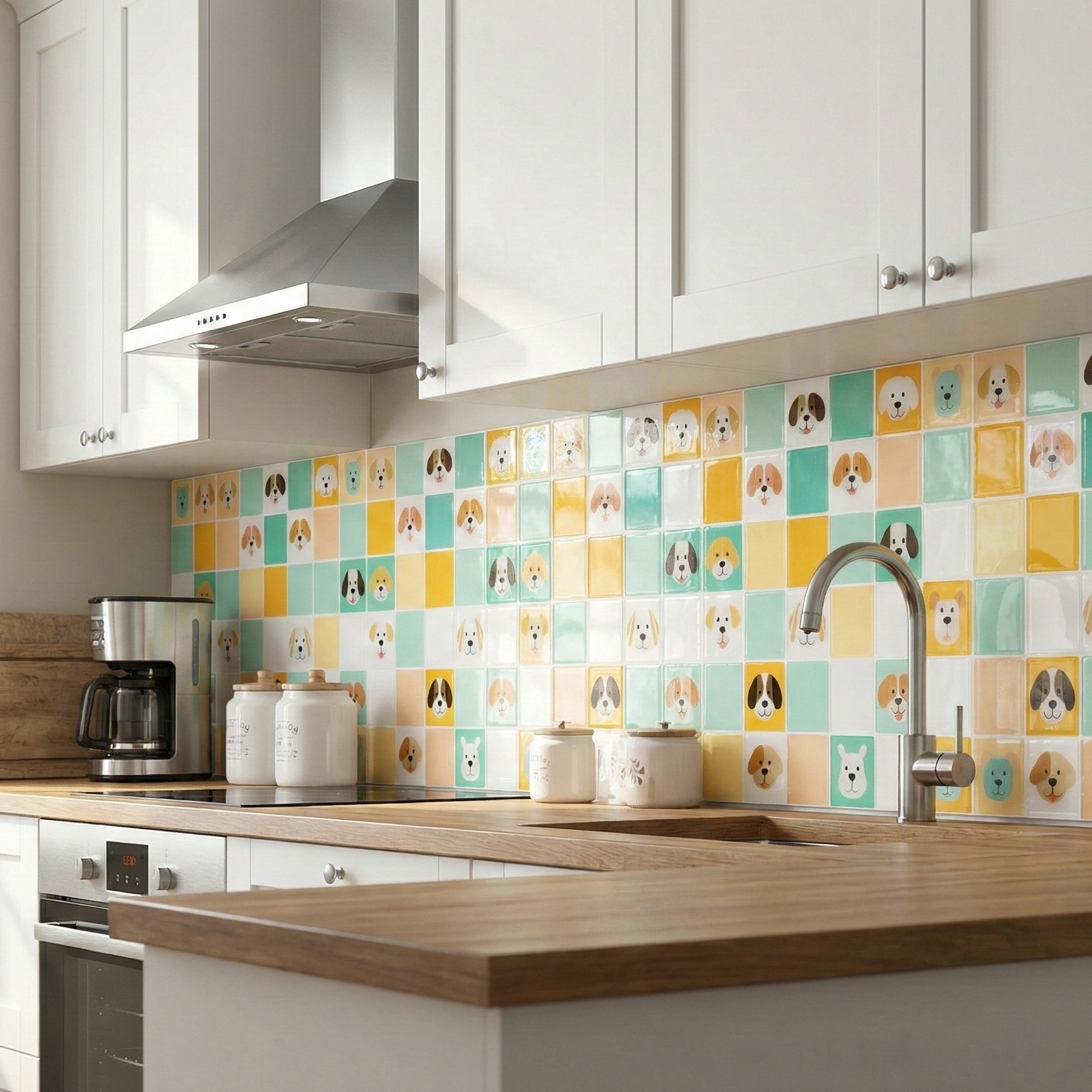 Cute Dog Pattern Peel and Stick Wallpaper