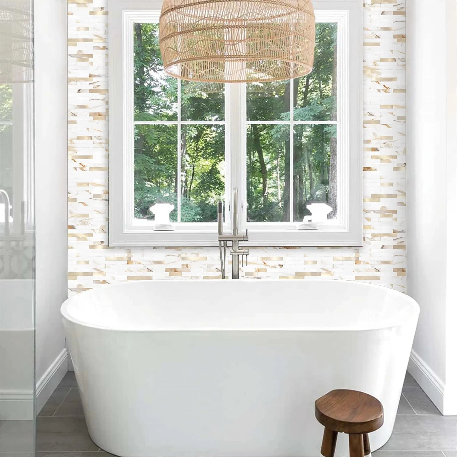 Faux Stone Mixed Metal Linear Blend - Calacatta Gold Mixed Metal Gold