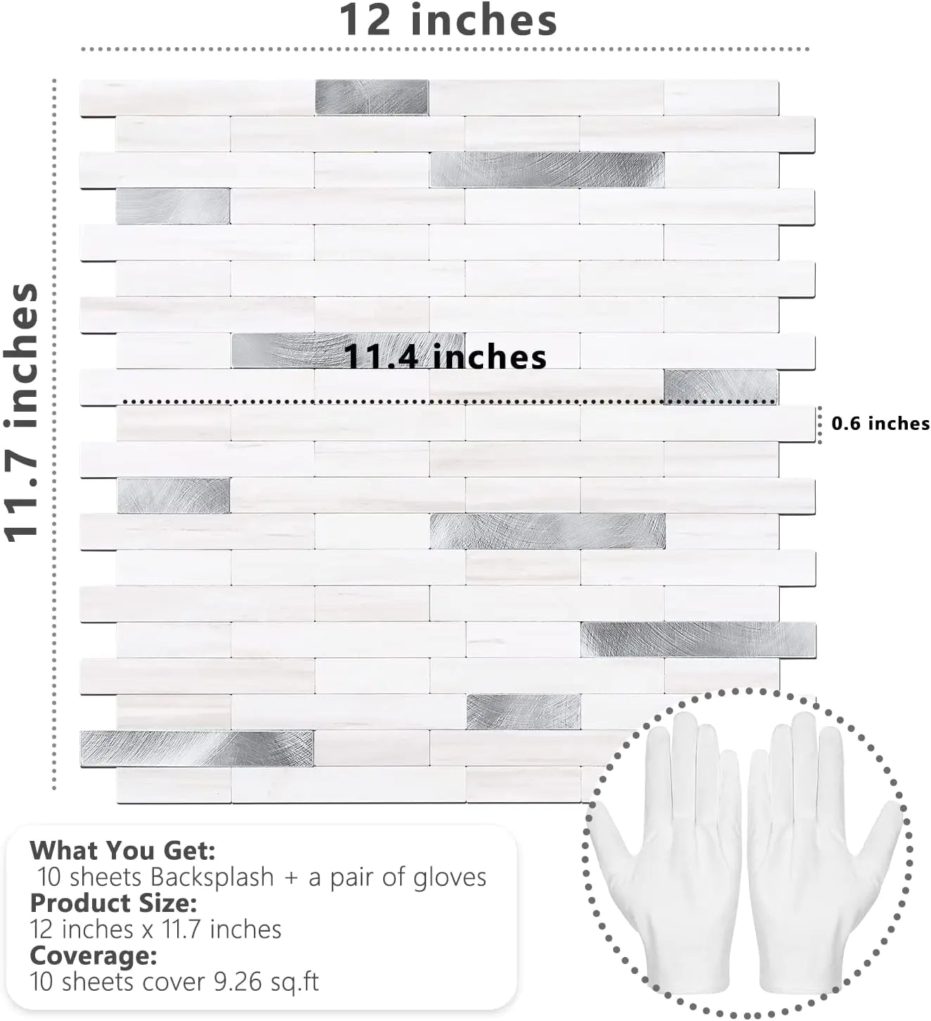 Faux Stone Mixed Metal Linear Blend - Dolomite White Mixed Metal Silver