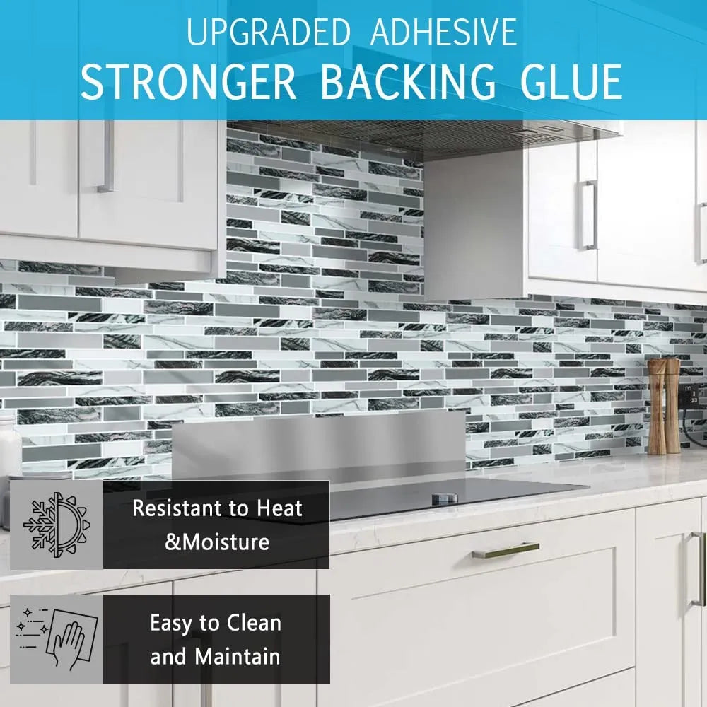 Vamos Tile Linear Blend - Marble Black & Grey