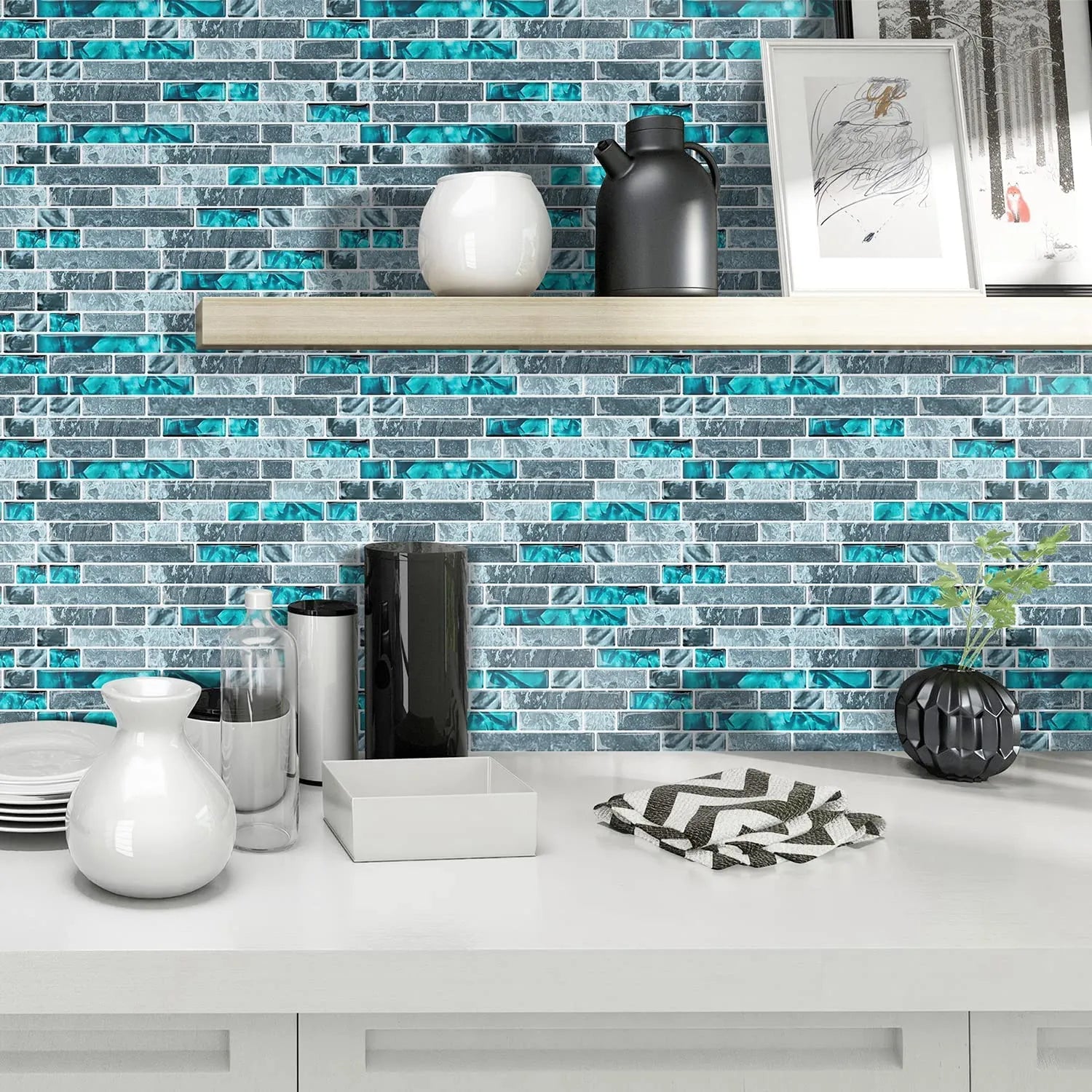 Linear Blend - Gray & Teal