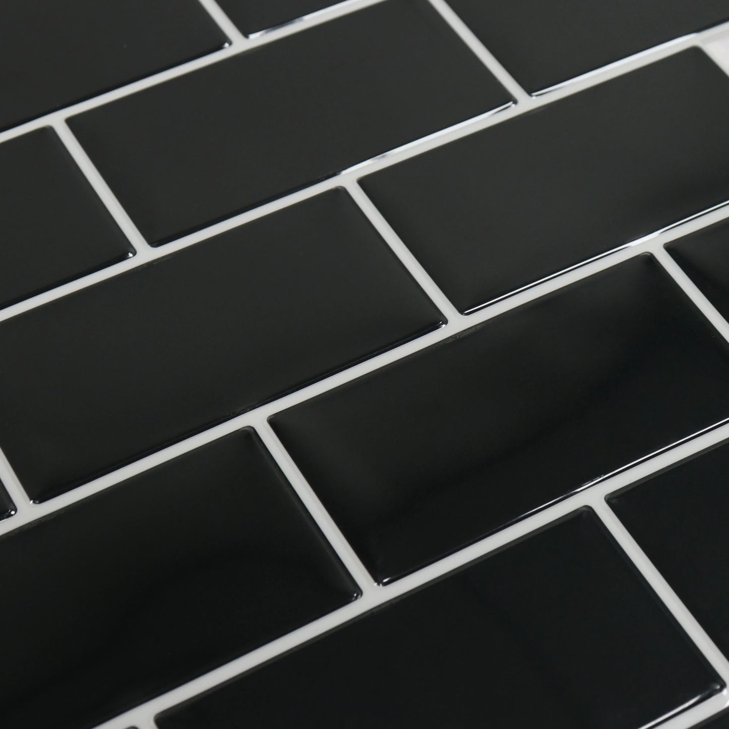 Subway Tiles Peel and Stick Thicker Design - Black