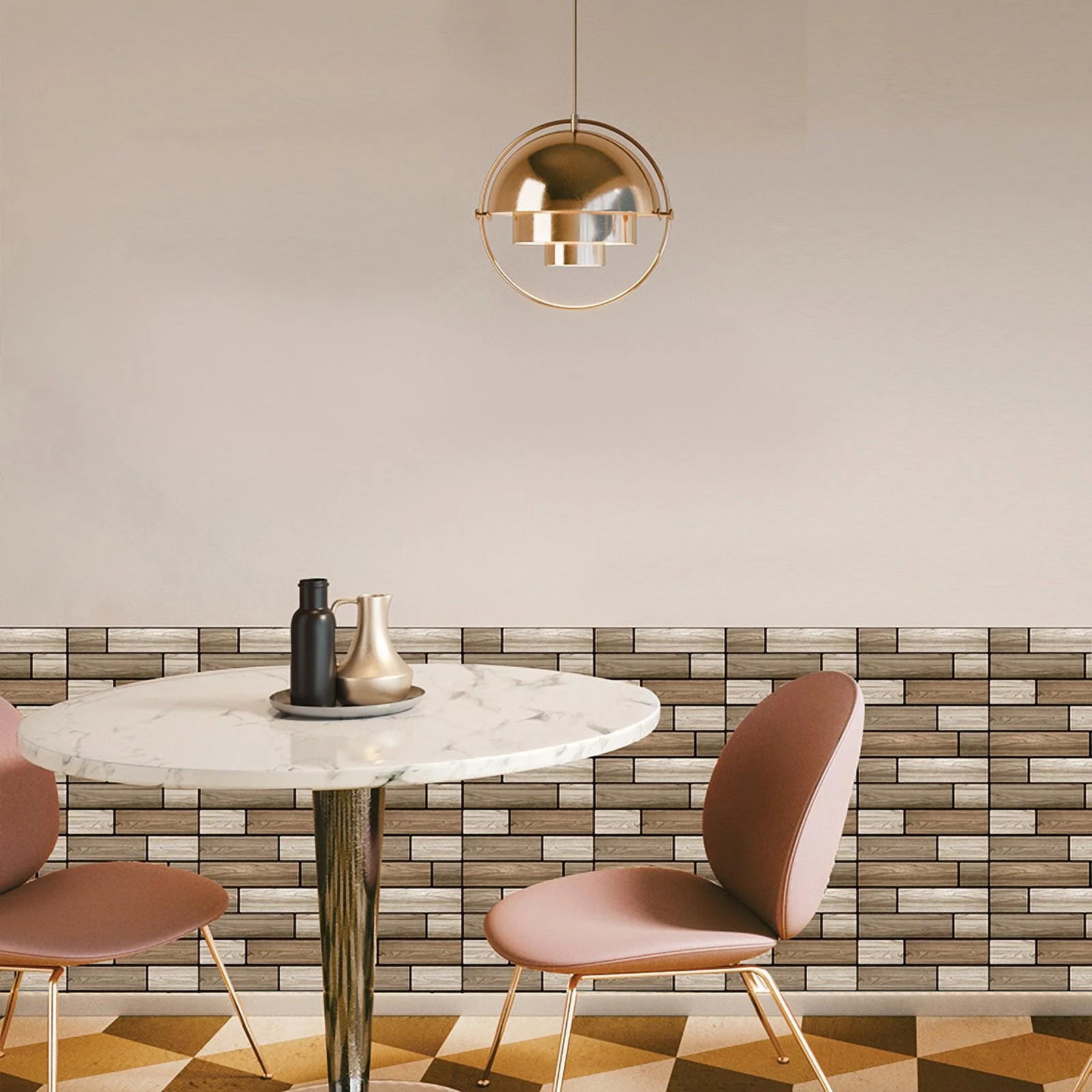 3D Grey and Black vintage Peel and Stick Wall Tile