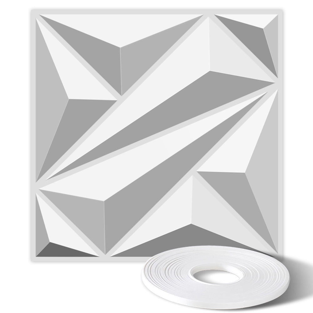 Flower Textured 3D PVC Wall Panels - White