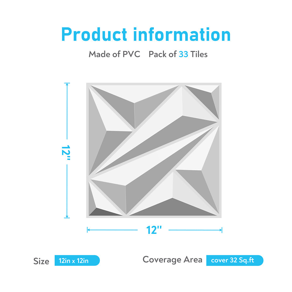 Flower Textured 3D PVC Wall Panels - White