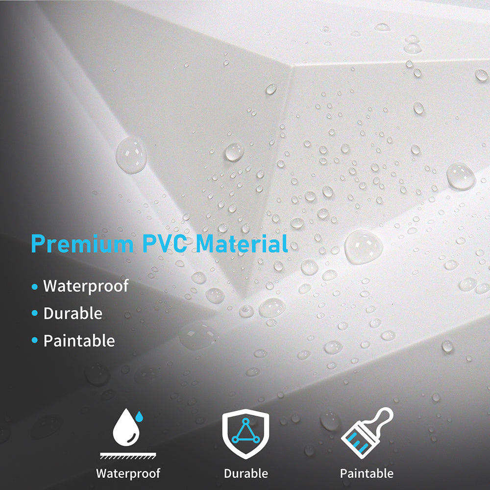 Flower Textured 3D PVC Wall Panels - White