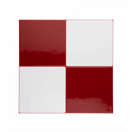 Retro Red & White Checkerboard Peel and Stick Wall Tile