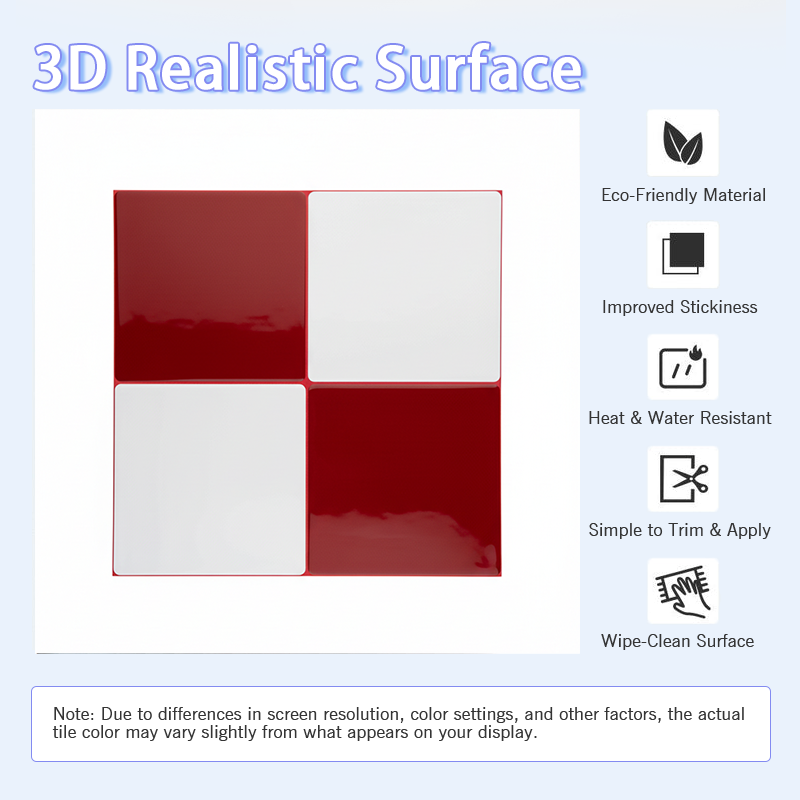 Retro Red & White Checkerboard Peel and Stick Wall Tile