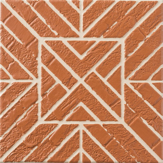 3D Red Mosaic-Pattern Brick Texture Peel and Stick Wall Tile