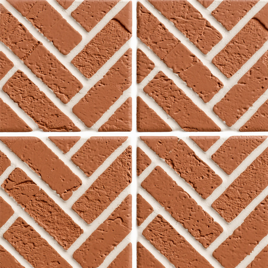 3D Red Diagonal Brick Grid Texture Peel and Stick Wall Tile
