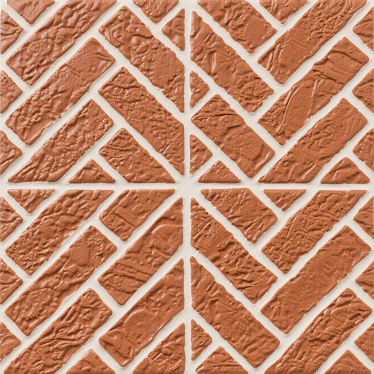 3D Red Rustic Split-Line Texture Peel and Stick Wall Tile