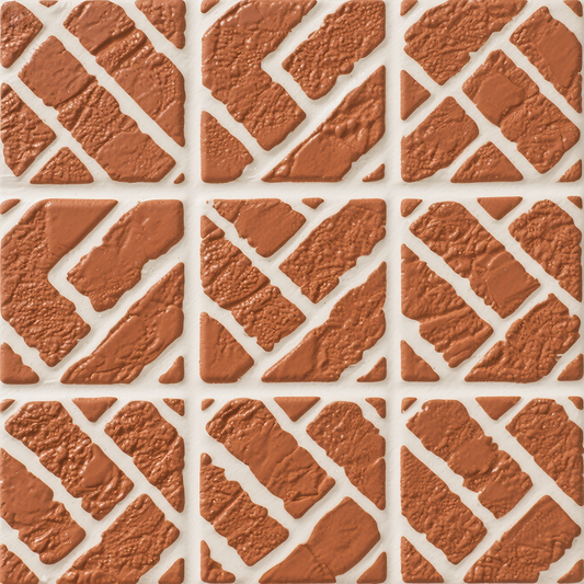 3D Red Modular Brick-Inlay Relief Peel and Stick Wall Tile