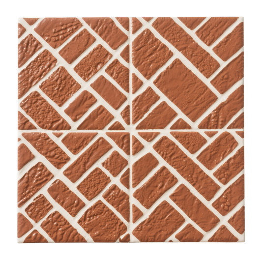 3D Red Interlaced Texture Brick Pattern Peel and Stick Wall Tile