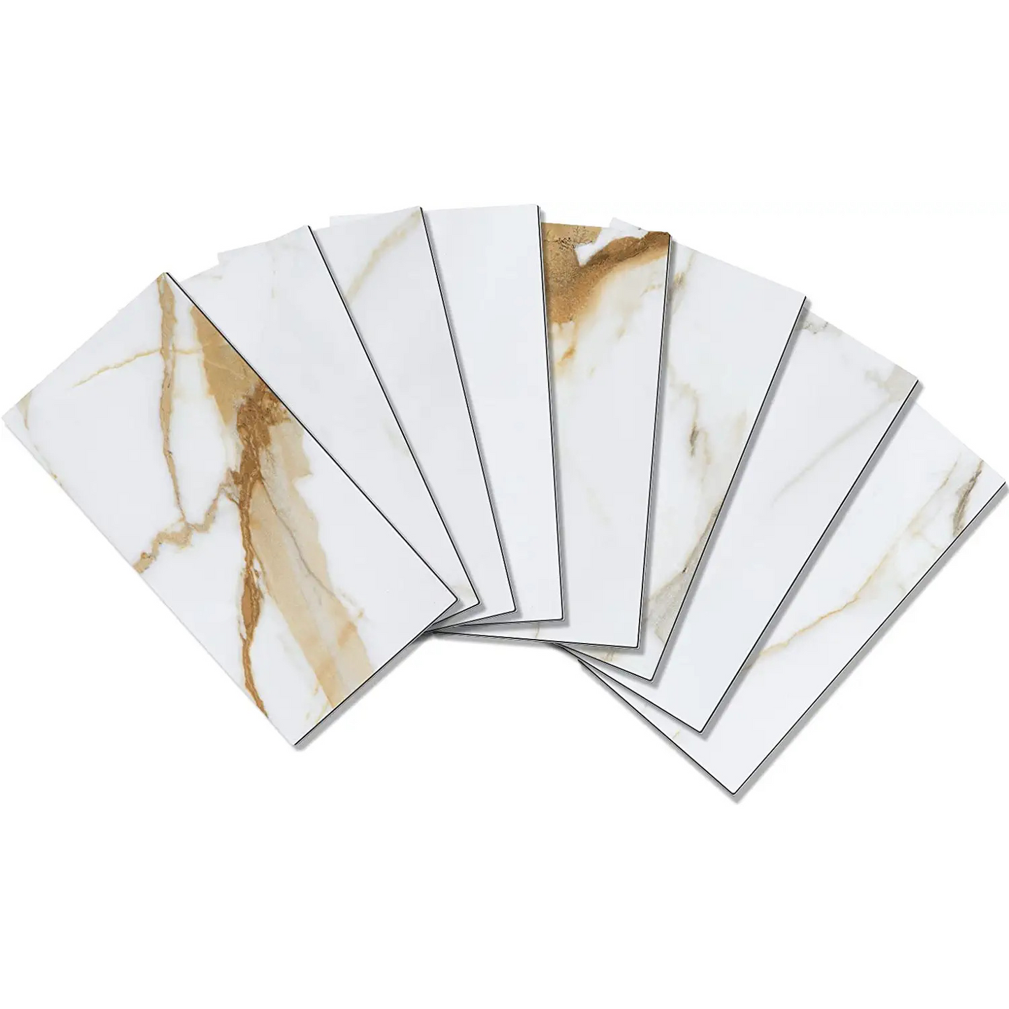 3''x6'' Subway Peel and Stick Tiles - Calacatta Gold