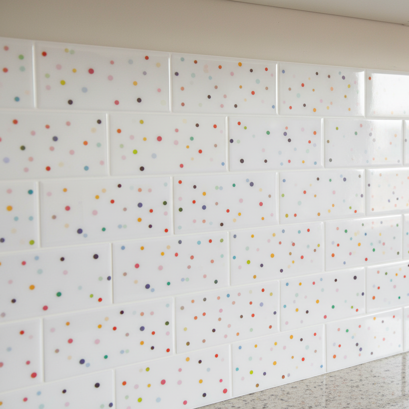 Colorful Polka dots Tile Peel and Stick Wall Sticker