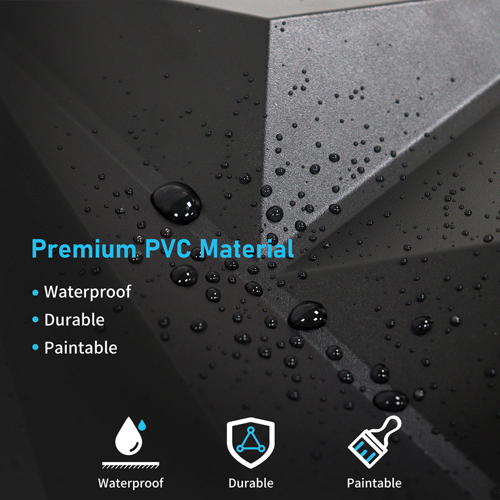 Flower Textured 3D PVC Wall Panels - Black