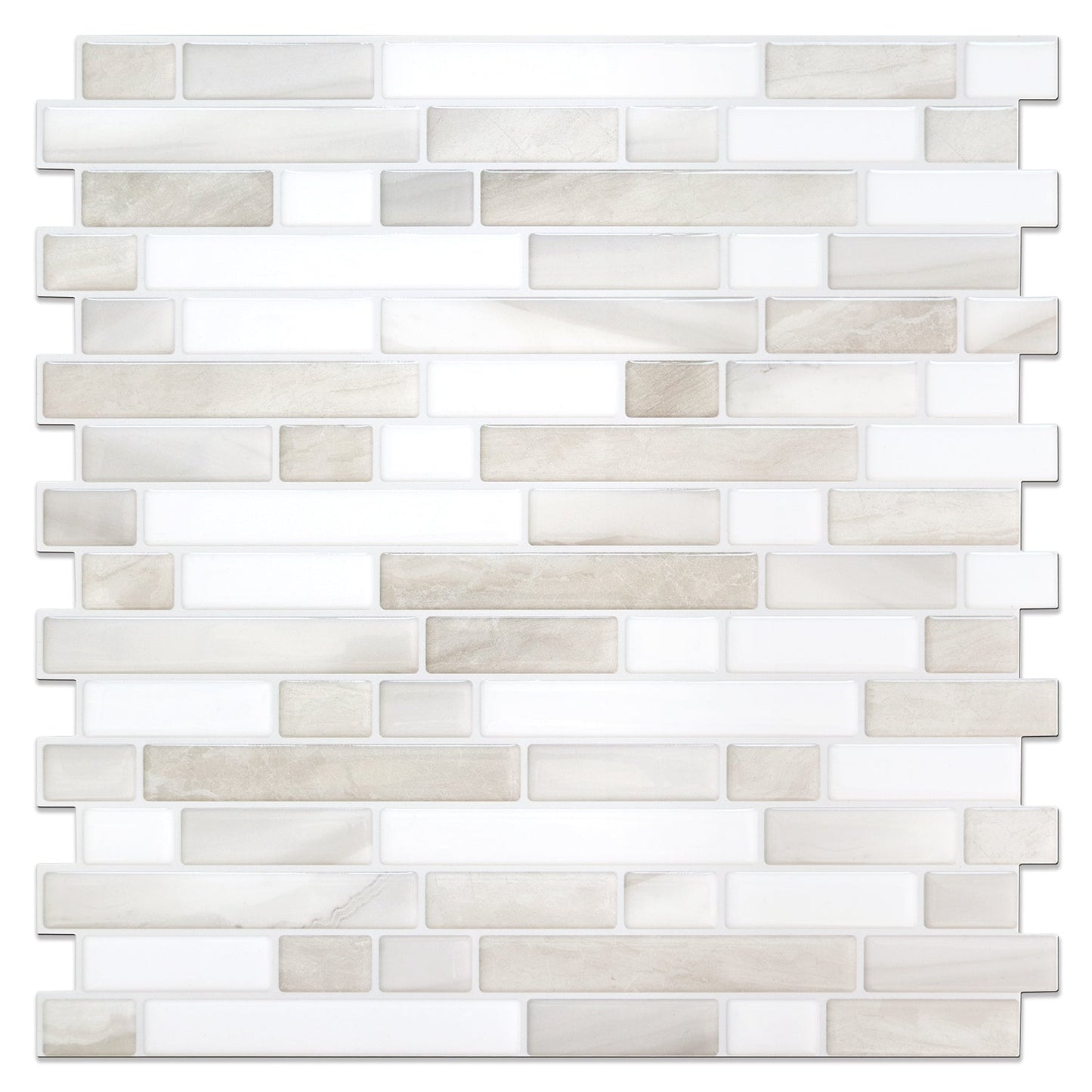 Linear Blend Backsplash - Beige & White