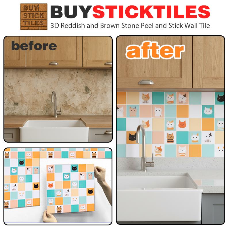 Cute Cat Pattern Peel and Stick Wallpaper