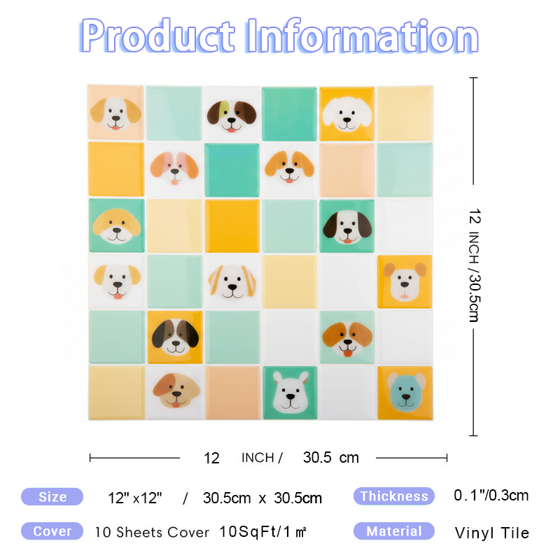 Cute Dog Pattern Peel and Stick Wallpaper