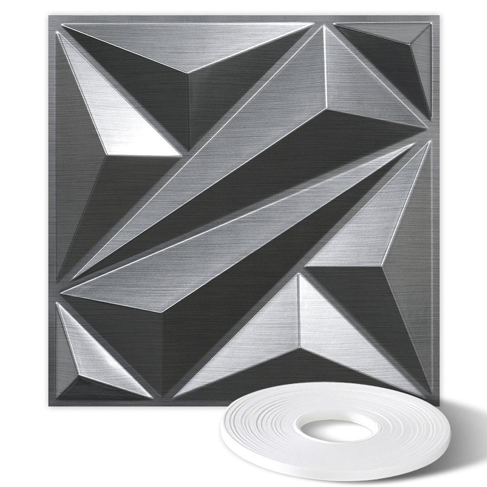 Flower Textured 3D PVC Wall Panels - Silver