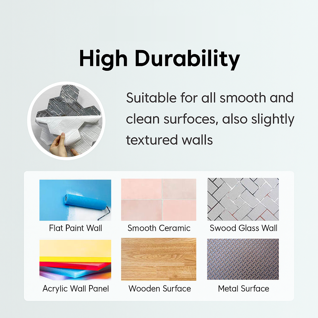 3D Black Marble Hexagon Peel and Stick Wall Tile